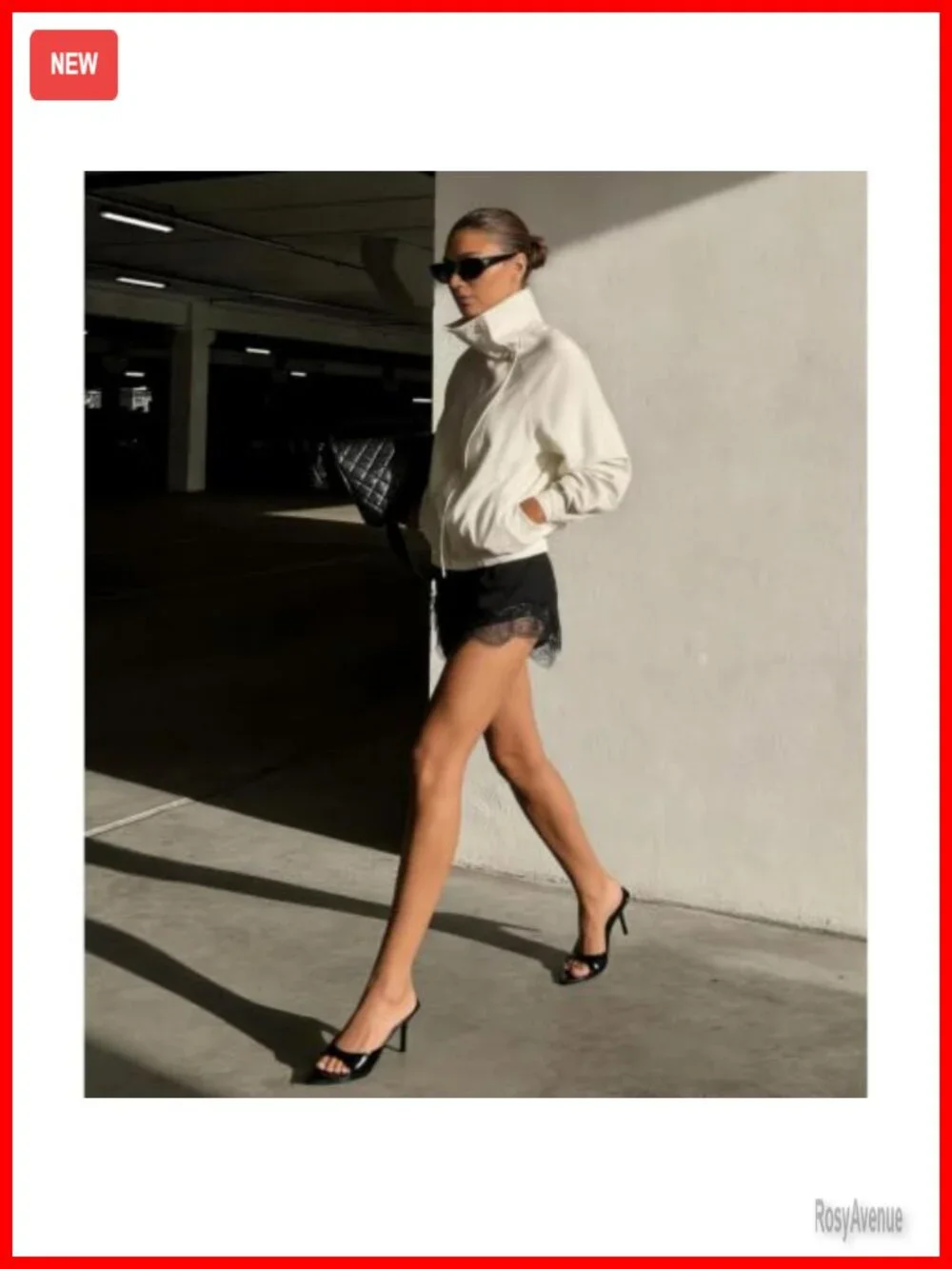 QIV Kitten Heels Pointed Open Toe Mule Heeled Sandals